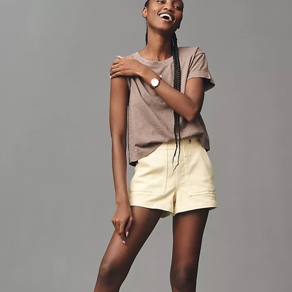By Anthropologie Pants - NWT Anthropologie Pilcro The Kit Regenerative Cotton Shorts Yellow 31